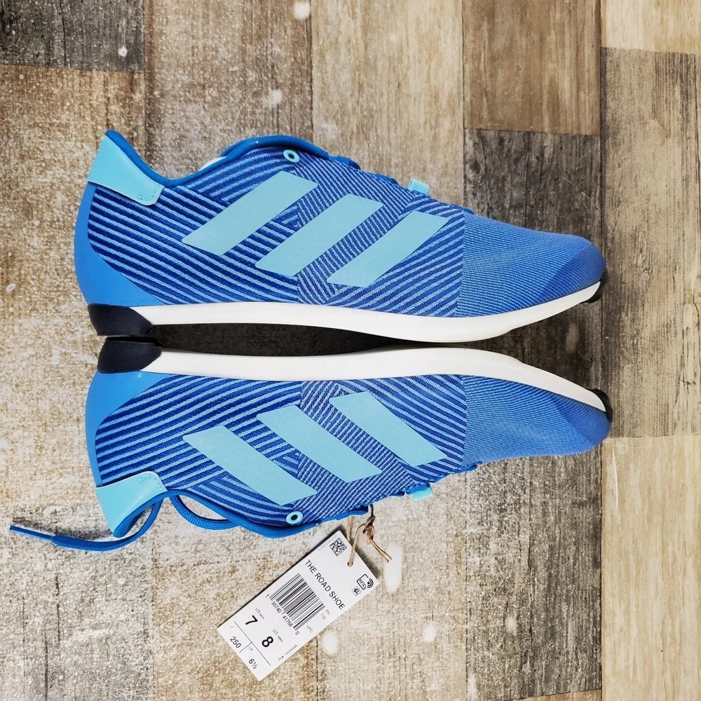 Adidas The Road Mens Cycling Shoes Sz 7‎ Athletic Blue Rush Lace Up Sneakers